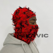 Balaclava Red Storm Knitted Distressed