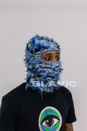 Balaclava Blue Storm Knitted Distressed