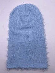 Balaclava Baby Blue Knitted Distressed